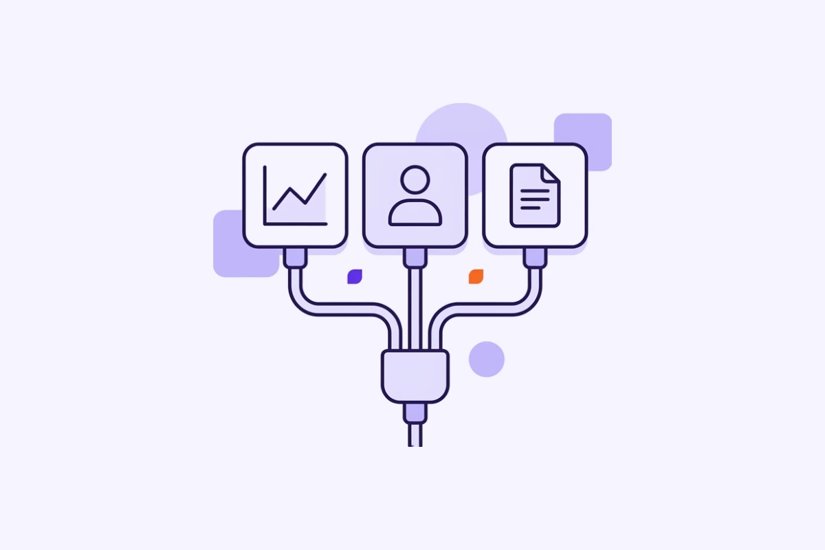 Illustration: drei Anwendungen über einen Stecker verbunden